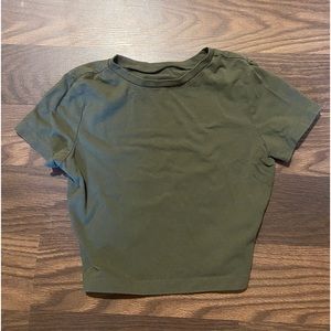 forest green crop top